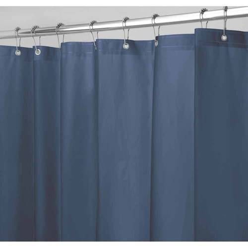 InterDesign Mildew-Free EVA 5.5 Gauge Shower Curtain Liner, Standard 72" x 72", Navy