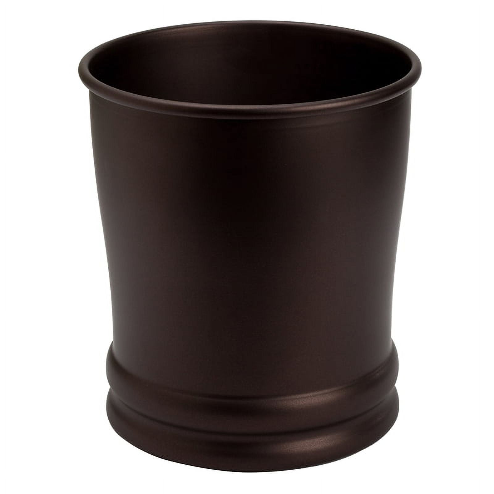 Olivia Round Bronze Metal Wastebasket for Bathroom