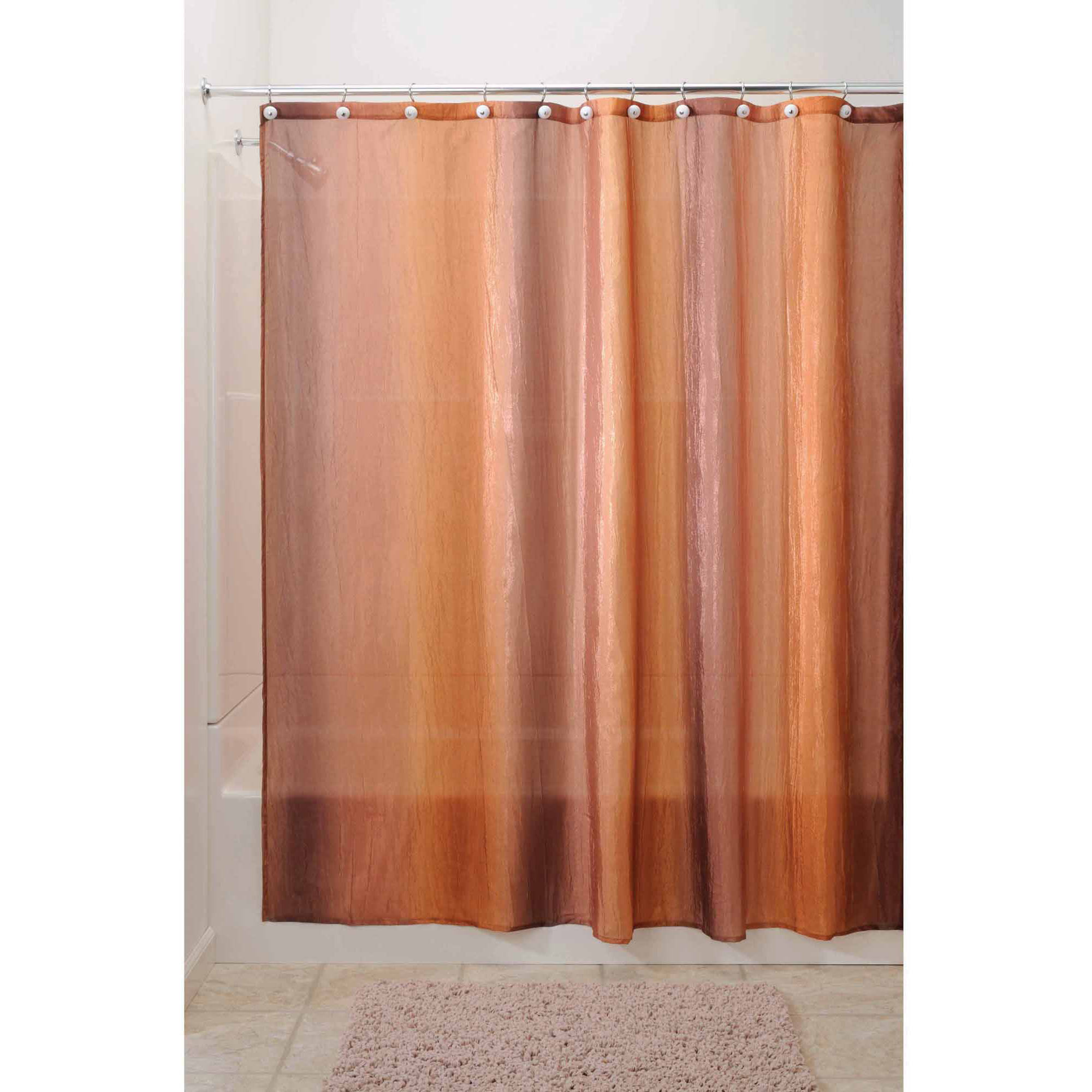 InterDesign Ombre Fabric Shower Curtain, Standard 72" x 72", Brown/Gold - image 1 of 4