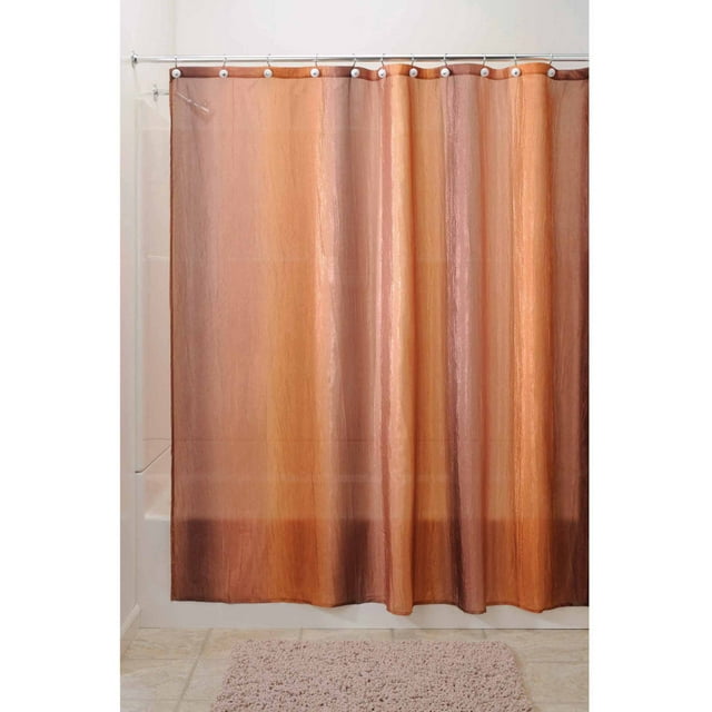 InterDesign Ombre Fabric Shower Curtain, Standard 72" x 72", Brown/Gold