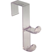 InterDesign Over Door Double Hook Organizer - Plastic, Easy Installation - Clear, Set of 1