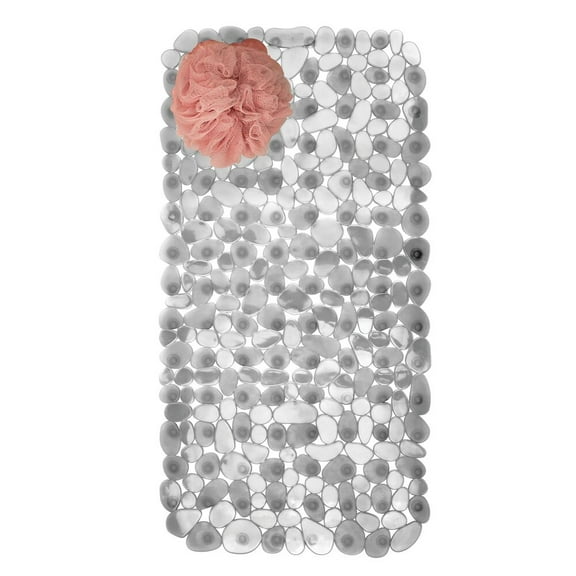 iDesign Pebblz Non-Slip Suction Bath Mat for Shower, Bathtub - Graphite