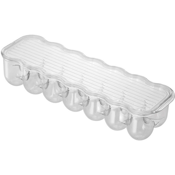 InterDesign Refrigerator Storage Organizer for Kitchen, Covered Egg Holder, 14 Eggs, Clear