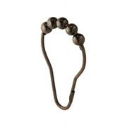 InterDesign Steel Roller Shower Curtain Rings/Hooks, Bronze, Set of 12