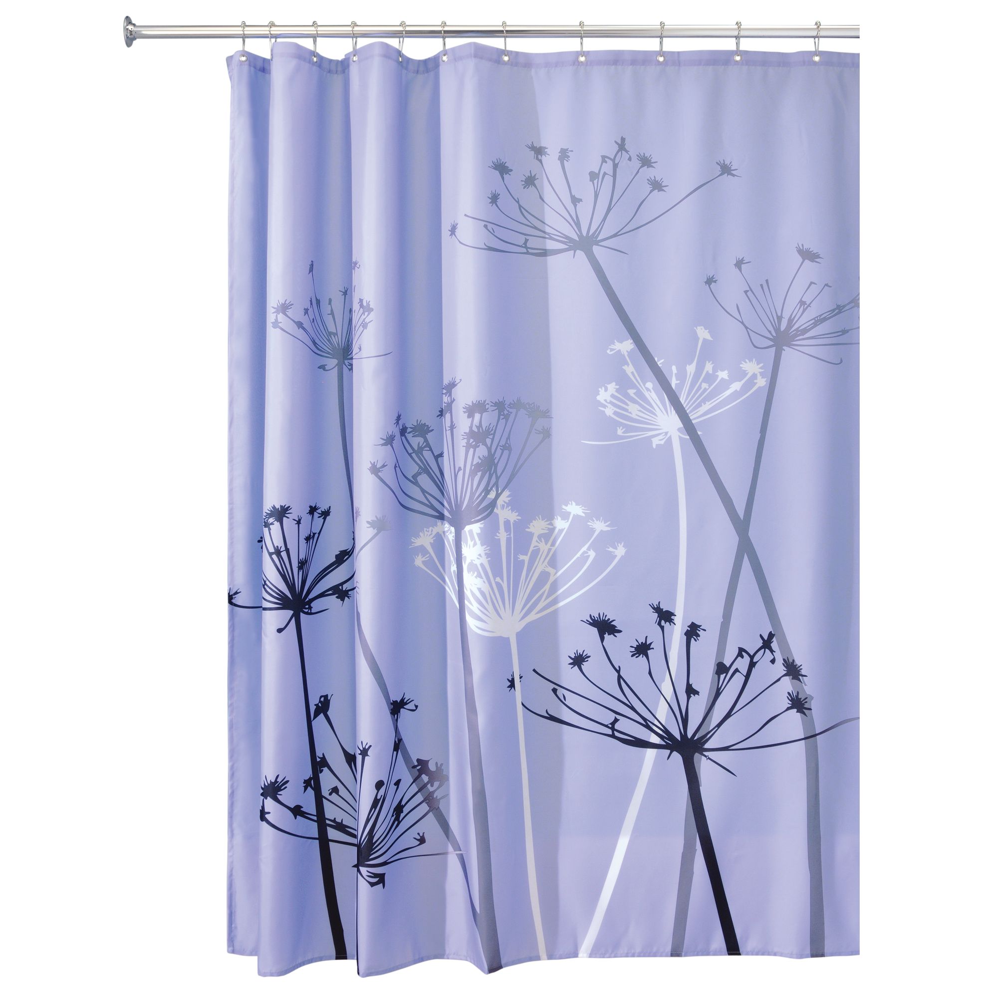 InterDesign Thistle Fabric Shower Curtain, Standard 72" x 72", Purple/Gray - image 1 of 3