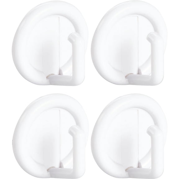InterDesign Utility Hooks, Self-Adhesive Organizers for Entryway, Kitchen, Bathroom, Office - Set of 4, White