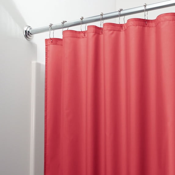 InterDesign Waterproof Fabric Shower Curtain Liner, Standard 72" x 72", Red