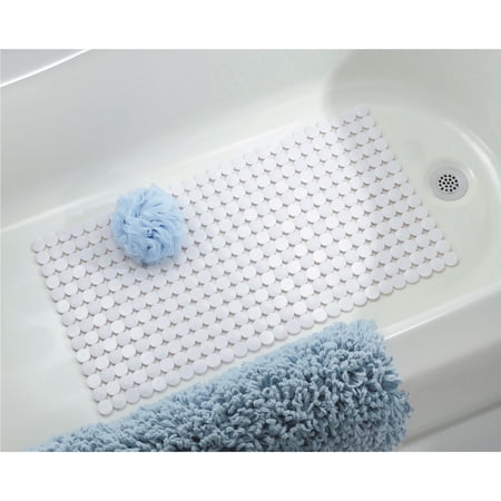 InterDesign Orbz Non-Slip Suction Bath Mat for Shower or Bathtub, White