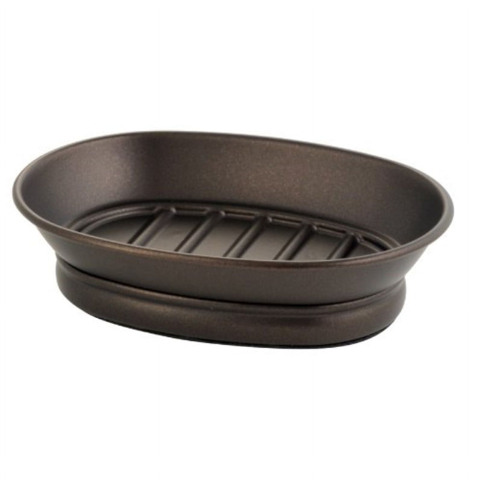 Bronze Metal Countertop Soap Dish with Ridged Base
