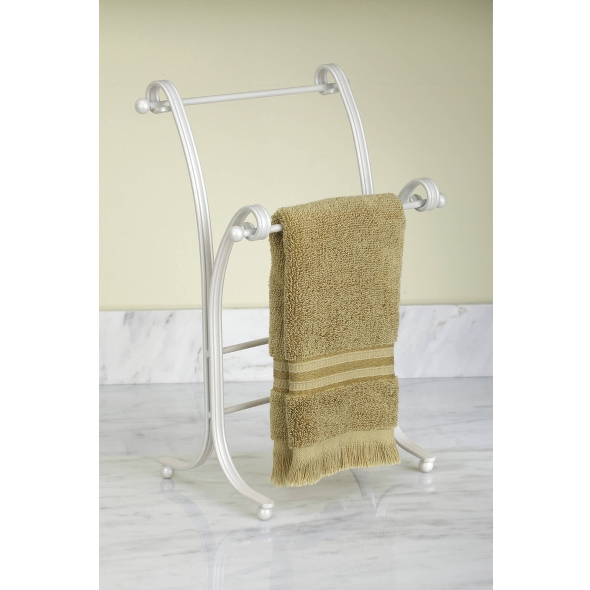 InterDesign York Lyra Metal Towel Holder Stand for Bathroom Vanities