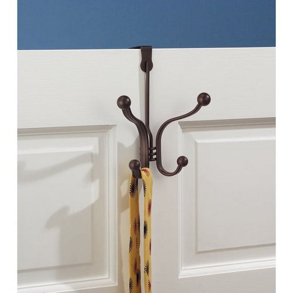 Bronze Metal Over-Door Quad Hook Organizer