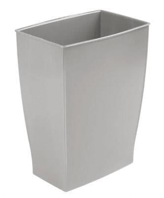 iDesign Mono Compact Gray Plastic Rectangular Wastebasket