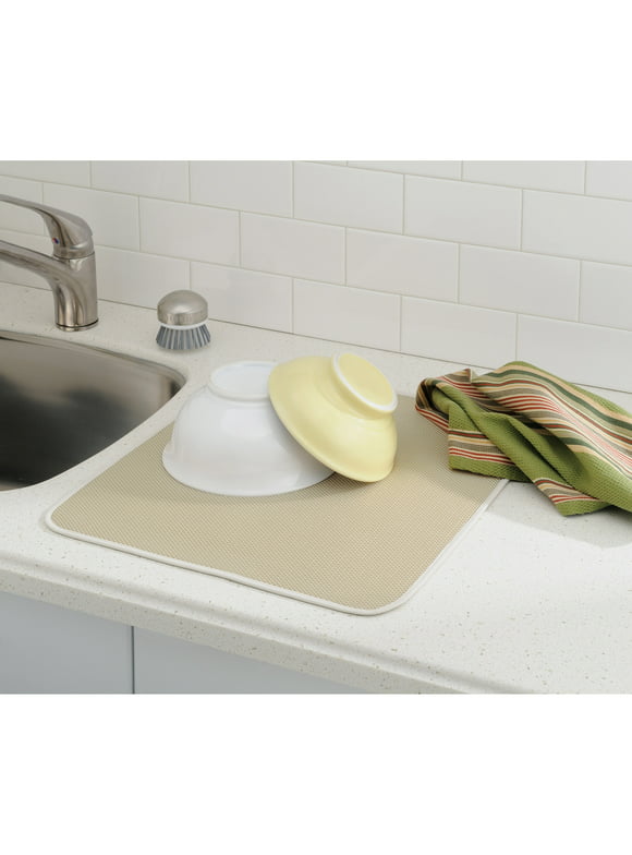 InterDesign iDry Kitchen Mat Solid, Large, Beige