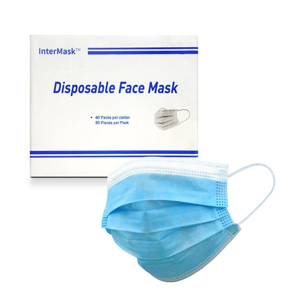 InterMask ASTM Level 3 Disposable Premium 3-Ply Mask, Case of 2000