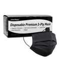 thumbnail image 1 of InterMask Disposable Premium 3-Ply Face Mask, Black, ASTM Level 3, Box of 50 Masks, 1 of 5