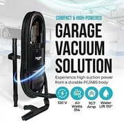 InterVac Garage Vacuum Cleaner for Workshop, 1 Gallon Garage Vacuum Wall Mounted, Stretch Hose Shop Vacuum for RVs, Boats, Cabins and Utility Rooms