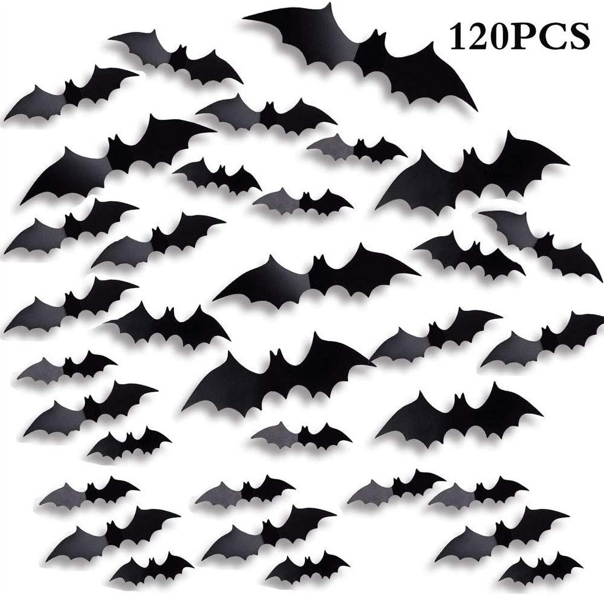 Intera 120 Pack Halloween 3D Bats Decoration Scary Bats Wall Decals