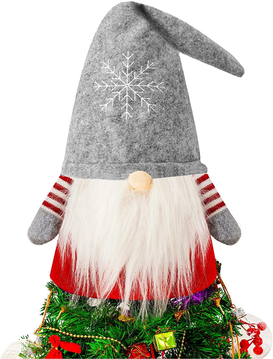 Intera Gnome Christmas Tree Topper, 25 Inch Large Tomte Gnome Christmas
