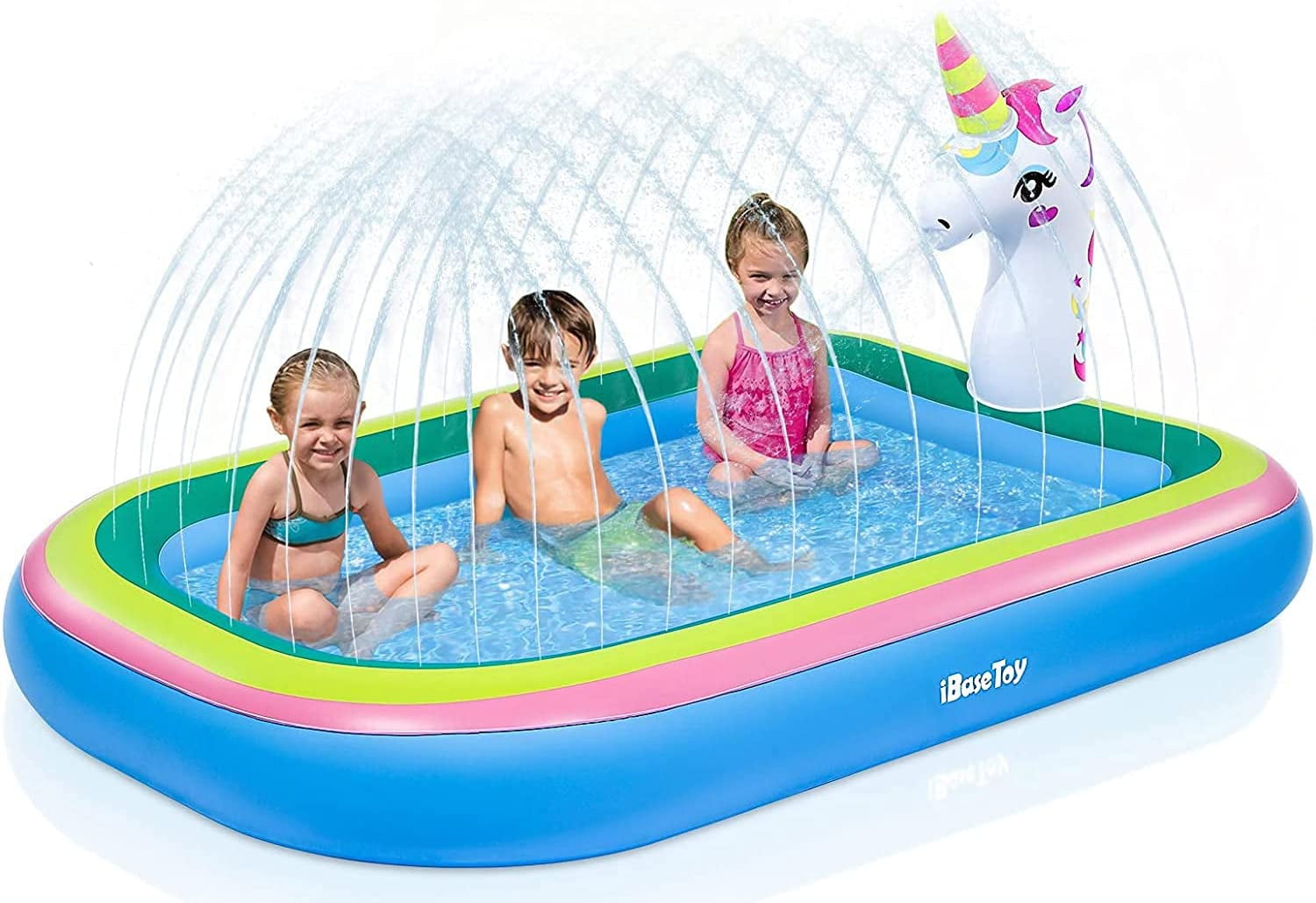 Intera Unicorn Sprinkler Pools for Kids, Splash Pad Inflatable Kiddie