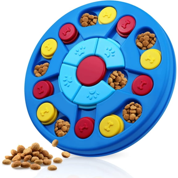 Interactie Dog Puzzle Toys for Smart Dogs,IQ Stimulation Treat Training Game,Adanced Leel 2-3 Challenging Brain Teaser,Slow Feeder to Aid Digestion,Fun Mental Exercise for Puppies and Adult Dogs,Blue