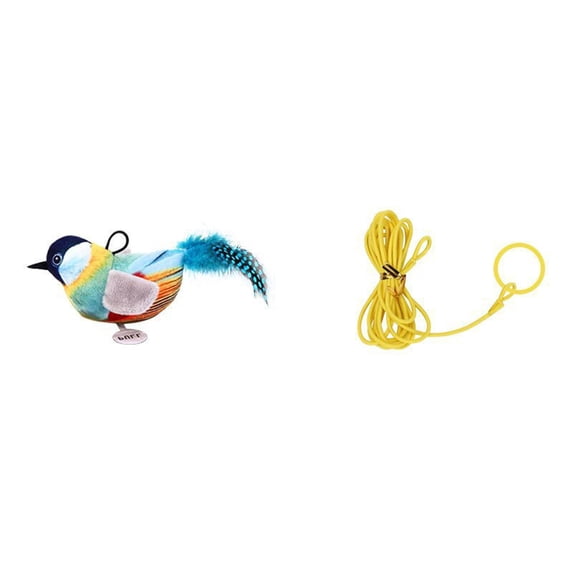 Cats Teaser Toy Squeaky Bird with Life Like Bird Sound Feathered Catmint Toy Bird for Indoor Cats Enrichment Playsets