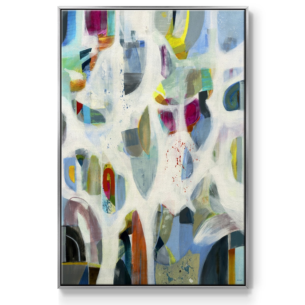 Interaction Framed Premium Gallery Wrapped Canvas - Ready to Hang - 17 x 25 - Silver Floating Frame