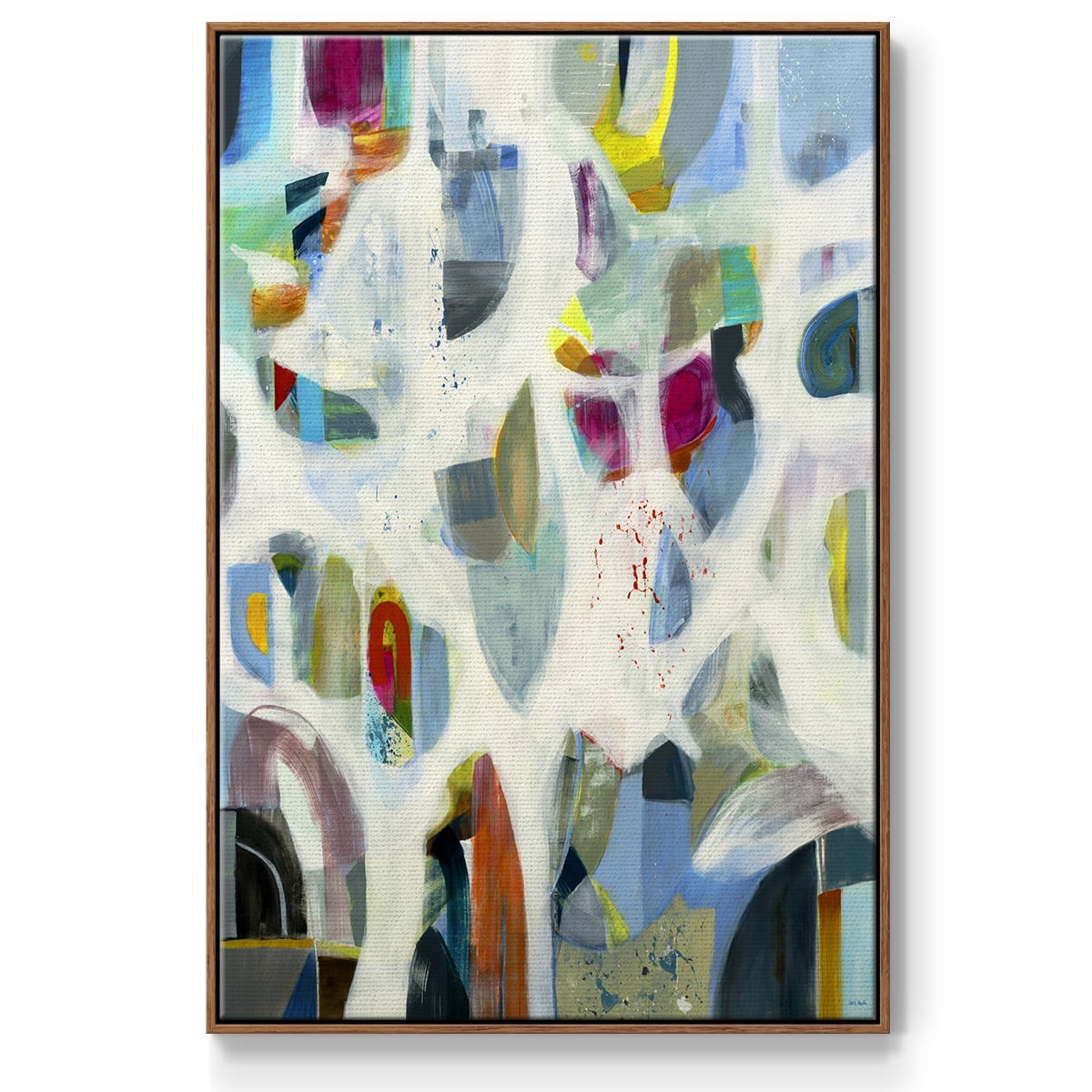 Interaction Framed Premium Gallery Wrapped Canvas - Ready to Hang - 17 x 25 - Walnut Floating Frame