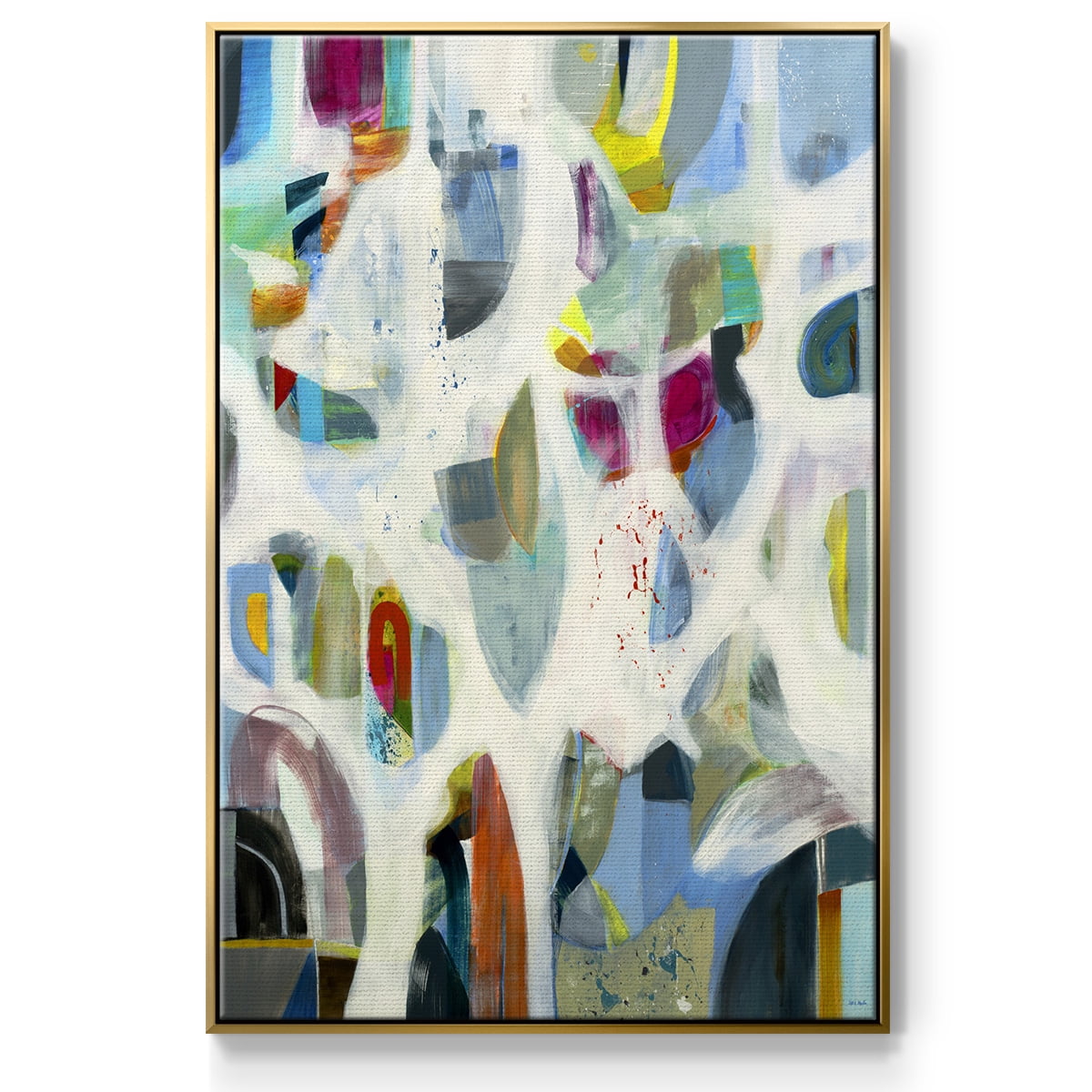 Interaction Framed Premium Gallery Wrapped Canvas - Ready to Hang - 25 x 37 - Gold Floating Frame