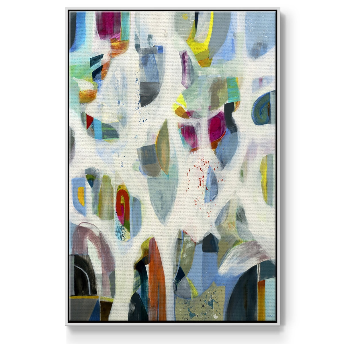 Interaction Framed Premium Gallery Wrapped Canvas - Ready to Hang - 25 x 37 - White Floating Frame
