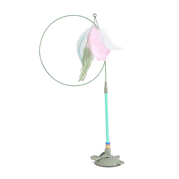 Interaction Suction Cup Cats Teasing Stick Toy Cats Indoor Exercising Feathered Wand Hunting Rod Toy Cats Teasing Supply
