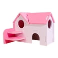 thumbnail image 1 of Interactive 2-Layer Small Animal Playhouse with Staircase, Hamster Exercise Hideout and Sleeping Den(6.9Inch,Pink), 1 of 8