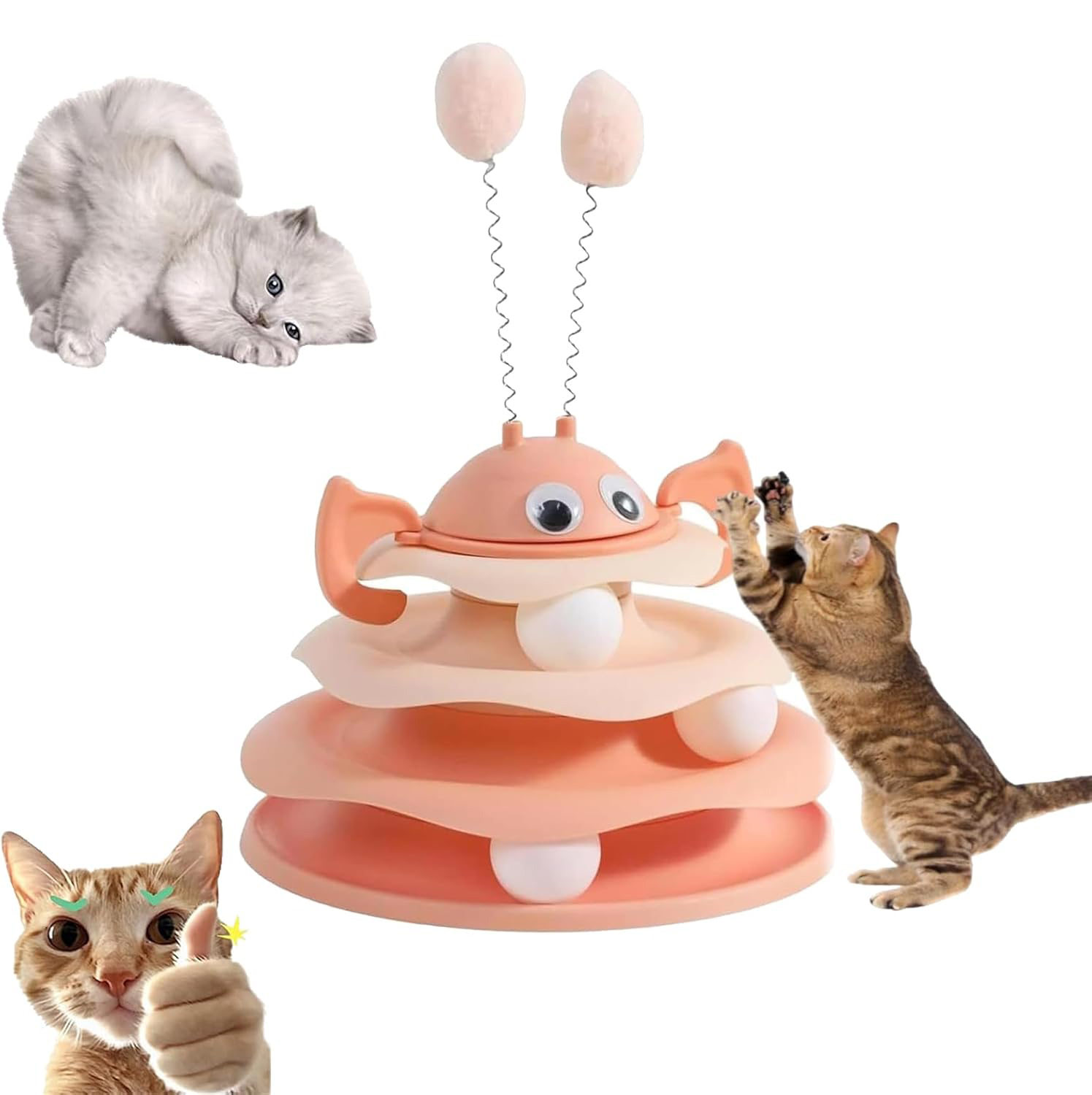 Interactive 3-Layer Cat Toy Tower, Interactive 3-Layer Cat Toy Tower ...