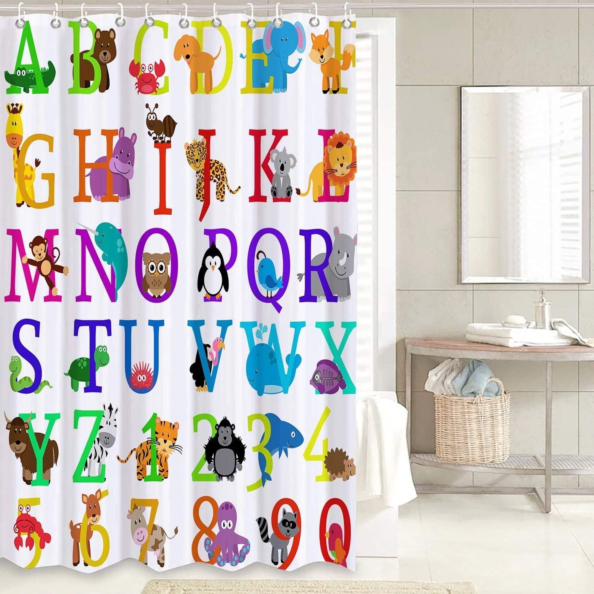 Interactive ABC Learning Shower Curtain for Kids' Bathtime Fun