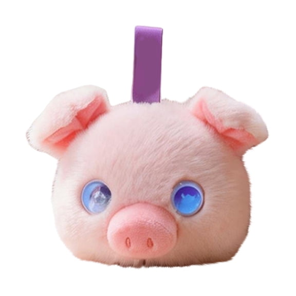 Interactive AI Plush Pig Desk Buddy - 4.72in Smart Voice-Activated Plush Pal with LED Eyes for Office, Home & Gift & Easter Gift(Pink)
