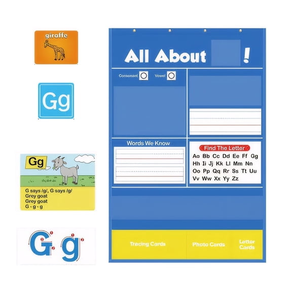Interactive Alphabetic Learning Chart With Word Flashcards For Preschool Kindergarten Homeschool Activity Education Toy
