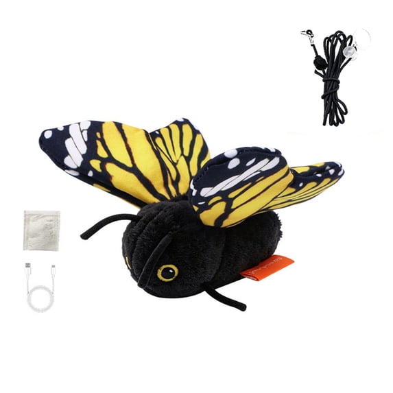 Interactive Automatic Cat Toy, Rechargeable Butterfly & Flying Bird Toy, Touch Activated for Indoor Cats and Kittens