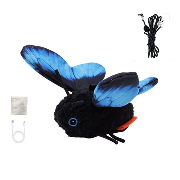Interactive Automatic Cat Toy, Rechargeable Butterfly & Flying Bird Toy, Touch Activated for Indoor Cats and Kittens