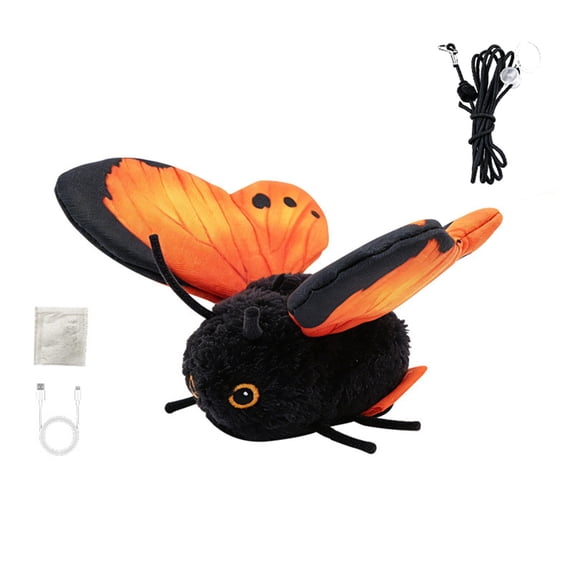 Interactive Automatic Cat Toy, Rechargeable Butterfly & Flying Bird Toy, Touch Activated for Indoor Cats and Kittens