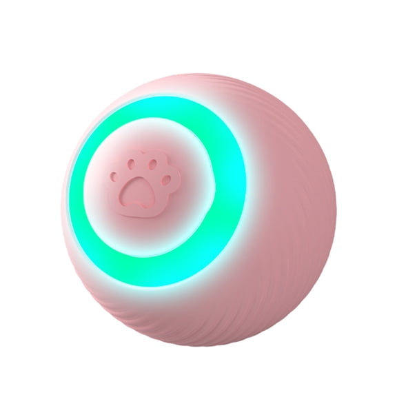 Interactive Automatic Rolling Cats Toy Ball Electrical Smart Pet Ball Rotation Random Motion USB Rechargeable Moving Toy for Pet Boredom Relief (Pink)