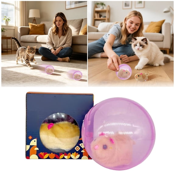 Interactive Automatic Rolling Plush Rabbit Cat Toy Ball Rechargeable Self Moving Pet Play Ball Indoor Entertainment Accessory Reduce Boredom For Indoor House Kittens