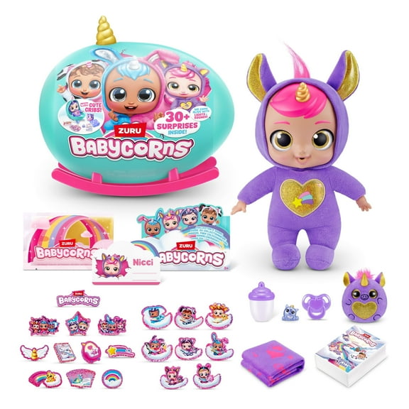 Interactive Baby Doll Series 1 Large (Unicorn) by ZURU with Lights and Sounds, Magical Babydolls, Surprise, Unboxing, Girls, Dolls, Story Unicorn