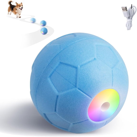 Interactive Ball,Automatic Rolling Ball for Small,Medium & Large Dogs, Activated Self Moving with LED Lights, Upgraded ETPU Material,IP65 for Indoor/Outdoor Play