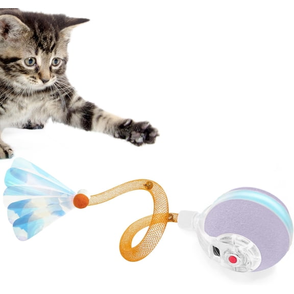 Interactive   Ball for Indoor Cats,[Newly Upgraded] Agile Moving  Ball with Elastic Mesh Tail,Automatic Kitten  for Bored Indoor Adult Cats,Motion Activated (Purple)