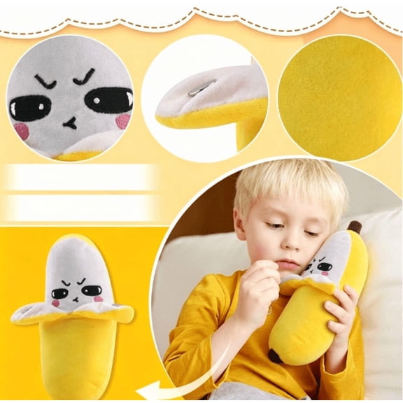 Interactive Banana Metronome Plush Toy, Soft Musical Sensory Stuffed Toy, Dual Mode Squeeze Sound Toy, Cute Plush Banana Toy for Kids, Anxiety Relief Toy, Holiday Gift