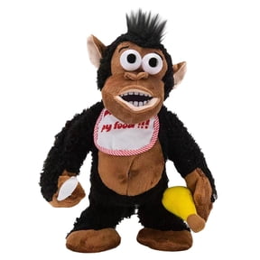 Interactive Banana-Tossing Gorilla Plush Toy, Battery Operated Wobbling & Sound Monkey Stuffed Animal, Hilarious Prank Toy for Kids (28cm)