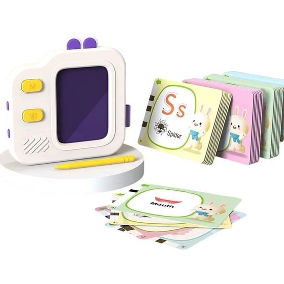 Interactive Bilingual Learning Tablet with LCD Screen & Flashcards for Language Development