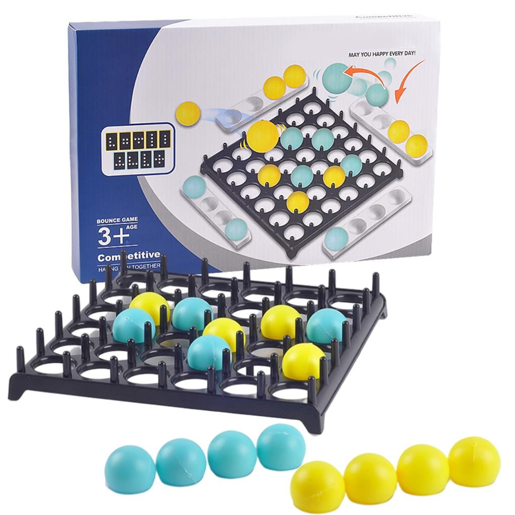Interactive Board Game Bouncing Ball Toys with 16 Balls and 9 Challenge Cards Desktop Bouncing Ball Game Bounce Off Game for Boys and Girls