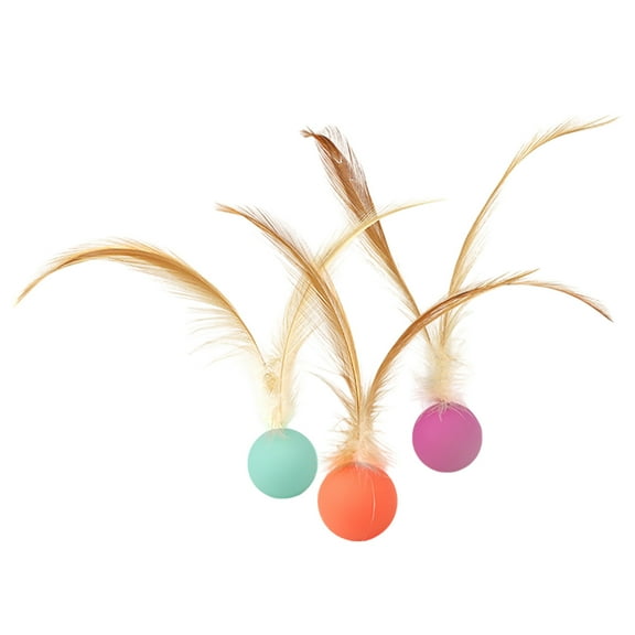 Interactive Bouncy Cat Toy Indoor Exercise Sensory Stimulation Springy Rolling for Outdoor Play Rubber Design, 2.5 cm, Brown