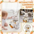thumbnail image 1 of Interactive Bunny Toy, Animated Bunny Toy, 12inWhite Plush Bunny Stuffed Animal, Floppy Ear Movement, Singing, EasterforToddlers, Carrot Bow Detail, 1 Pc, 1 of 6