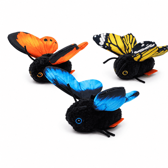 Interactive Butterfly Cat Toy for Indoor Cats, Rechargeable Electric Fluttering Bug Toy with Vibrating Flapping Wings, Touch Activated Automatic Motion Kitten Self Play Toy